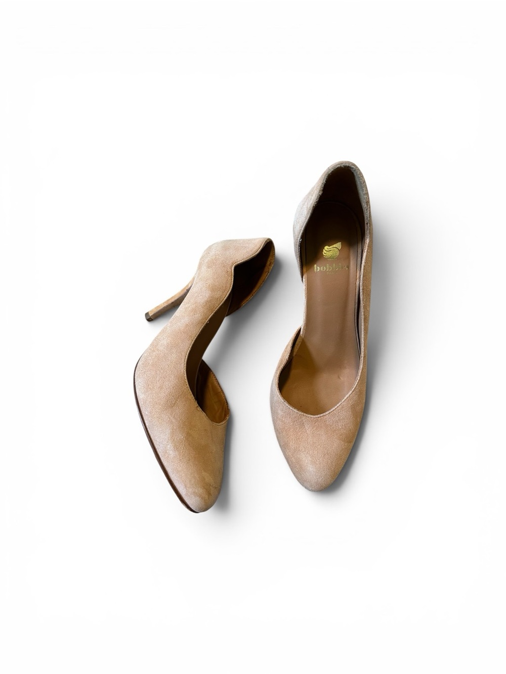 Bobbies Paris suede D’orsay heels tan